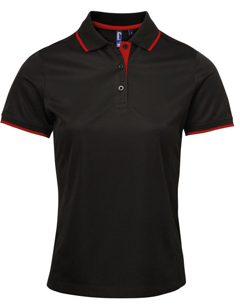 Premier Women's Contrast Tipped Coolchecker Polo - [CLEARANCE]
