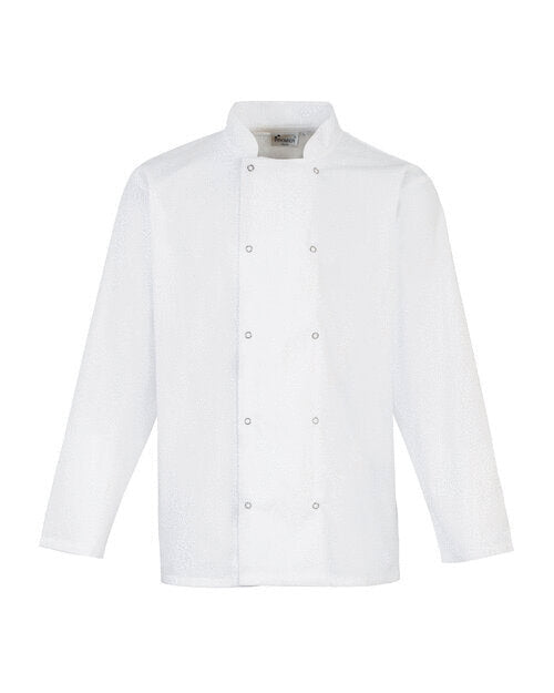 Premier Workwear Studded Front L/S Chef Jacket - PR665M