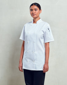 Premier Ladies Short Sleeve Chefs Jacket