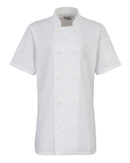 Premier Workwear Ladies Short Sleeve Chefs Jacket - PR670M