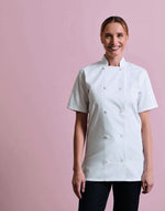 Premier Workwear Ladies Short Sleeve Chefs Jacket - PR670M
