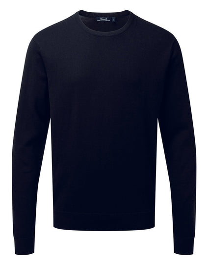 Premier Men's Crew Neck Cotton Rich Knitted Sweater - [CLEARANCE]