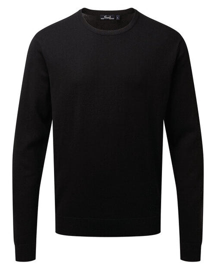 Premier Men's Crew Neck Cotton Rich Knitted Sweater