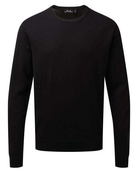 Premier Men's Crew Neck Cotton Rich Knitted Sweater