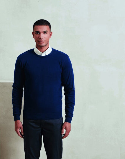 Premier Workwear Mens Crew Neck Cotton Rich Knitted Sweater - PR692M
