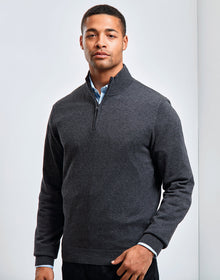 Premier Men's Quarter-Zip Knitted Sweater