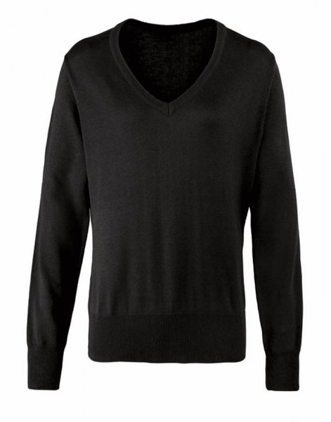 Premier Women's Knitted V-Neck Sweater - [CLEARANCE]
