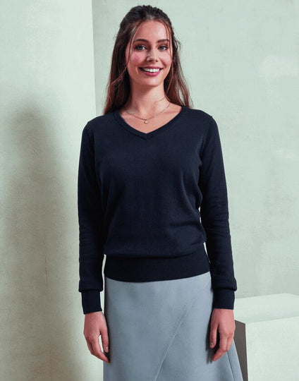 Premier Workwear Ladies Knitted V-Neck Sweater - PR696M