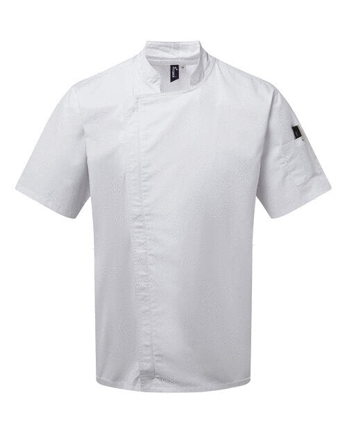 Premier Workwear Chefs Zip Close Short Sleeve Jacket - PR906M