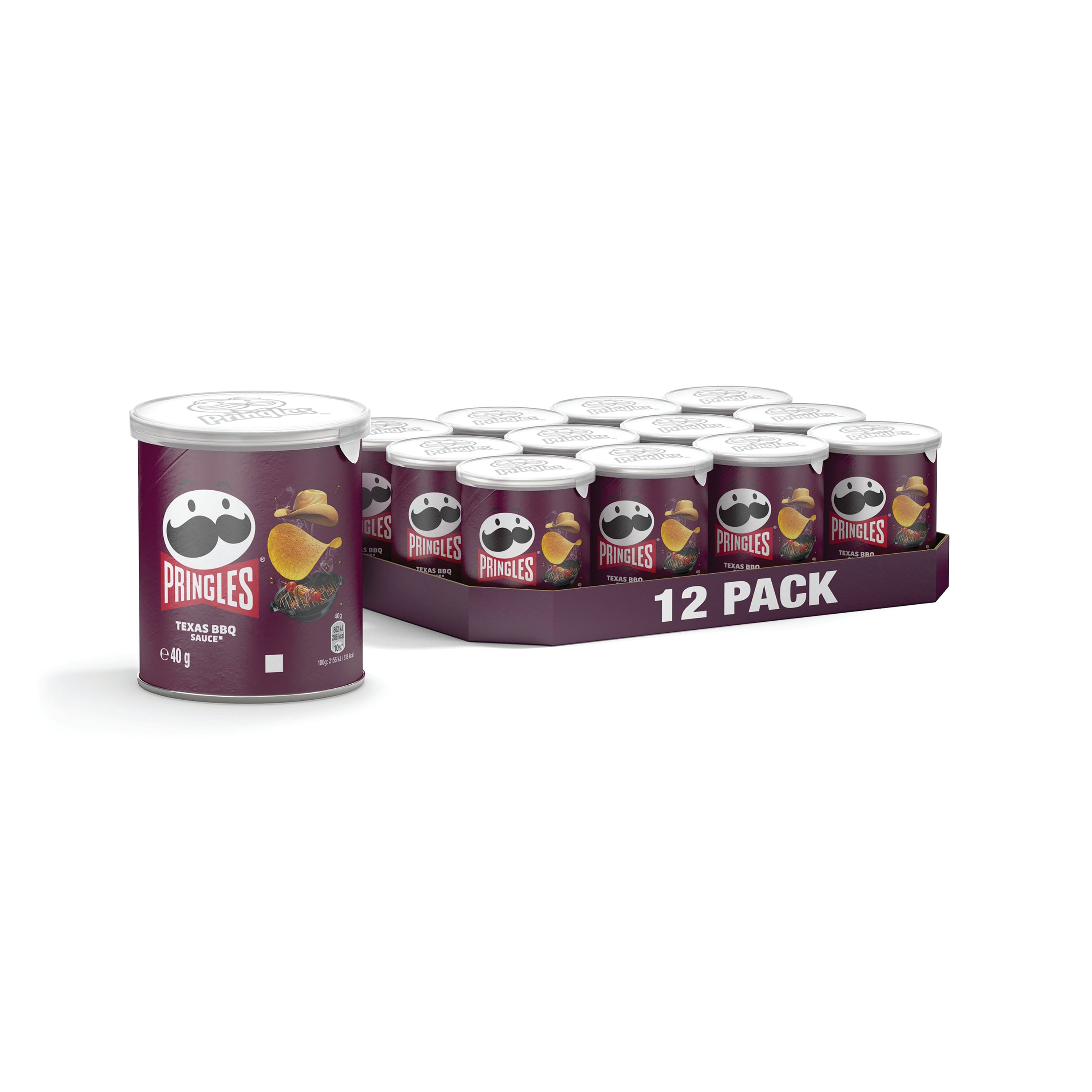 Pringles Texas BBQ Crisps 40g (Pack of 12) 7016194000