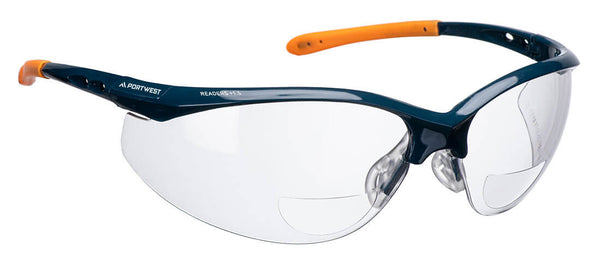 Clear Portwest Safety Readers PS25 with built-in magnification.
