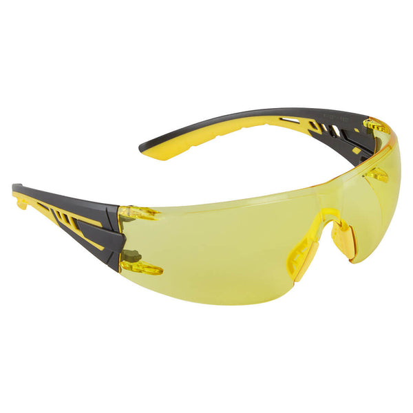 Amber lens Portwest Tech Look Lite K&N PS27 safety glasses.