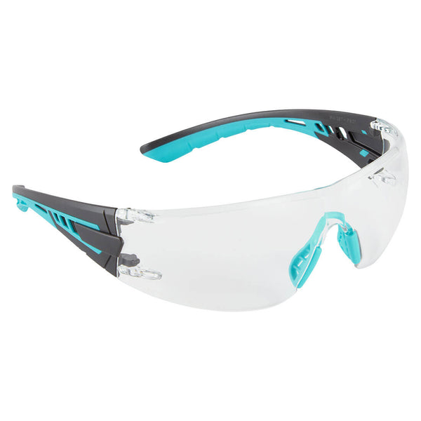 Clear lens Portwest Tech Look Lite K&N PS27 safety glasses.