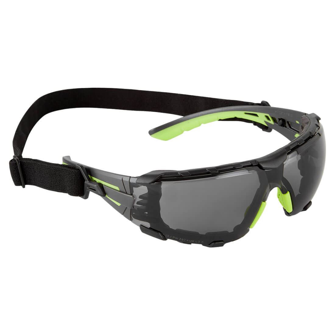 Smoked lens Portwest Tech Look Pro K&N PS28 safety glasses.