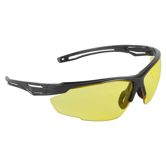 Amber lens Portwest Anthracite PS36 safety glasses.