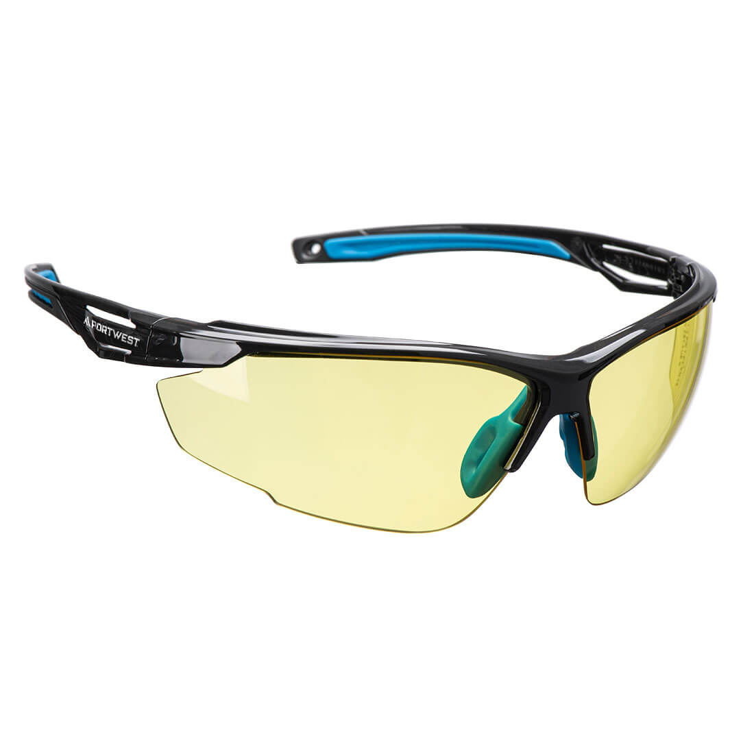 Amber lens Portwest Anthracite K&N PS37 safety glasses.