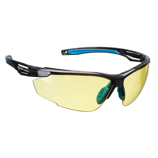 Amber lens Portwest Anthracite K&N PS37 safety glasses.
