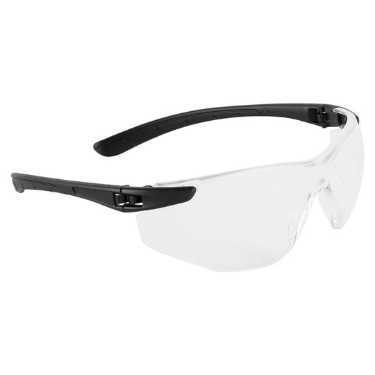 Clear lens Portwest Ultra PS38 safety spectacles.