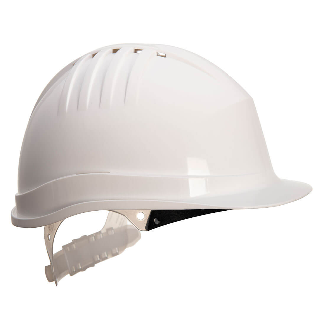 White Portwest Expertline PS60 safety helmet with slip ratchet adjustment.