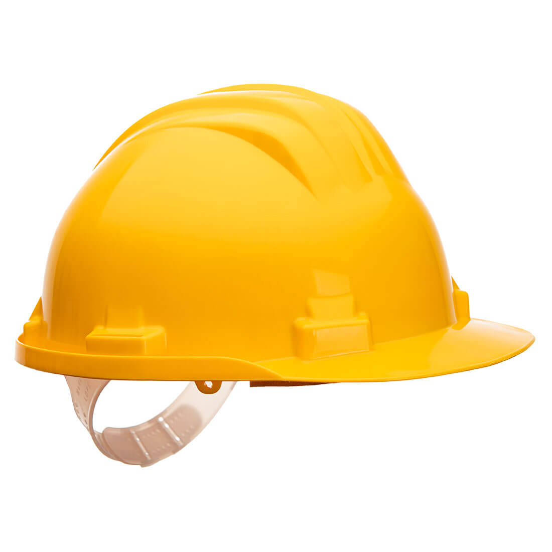 Yellow Portwest Work Safe PS61 safety helmet.