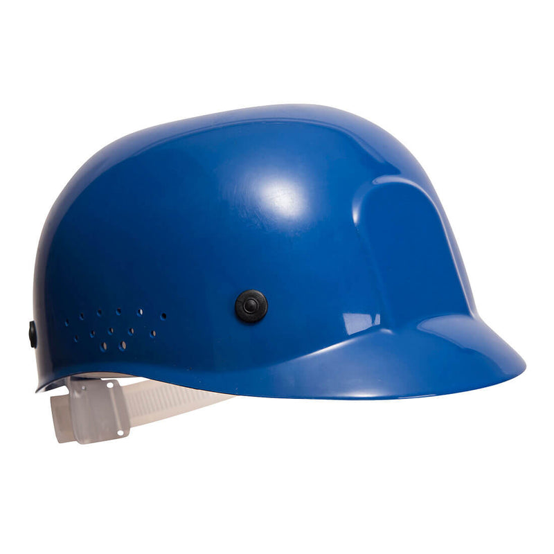 Red and black ultra-light bump cap with mesh panels for breathability and secure fit.