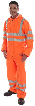 B-Seen Hi-Vis PU Breathable Coverall (Orange) - thumbnail 2