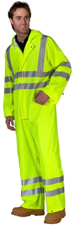 B-Seen Hi-Vis PU Breathable Coverall (Saturn Yellow) - thumbnail 2