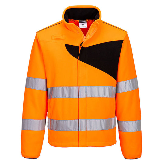 Portwest Hi-Vis Fleece in practical orange and navy.