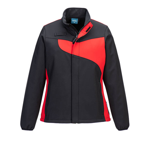 Portwest Women's Softshell in black and grey.