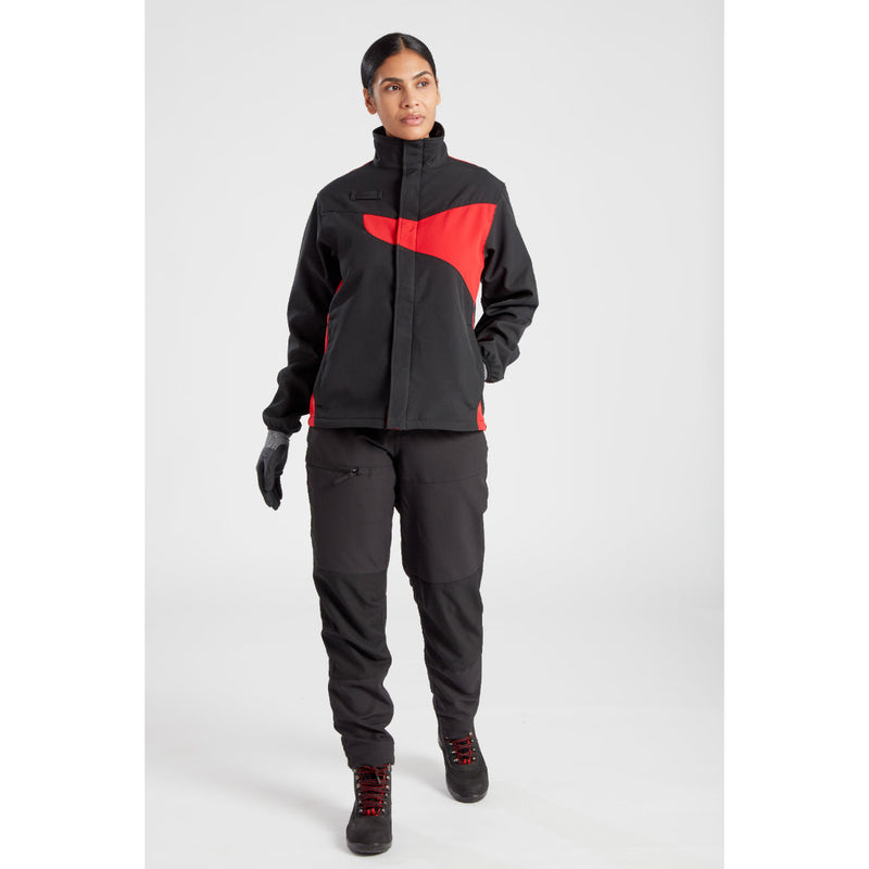 Professional woman in a Portwest Softshell jacket.