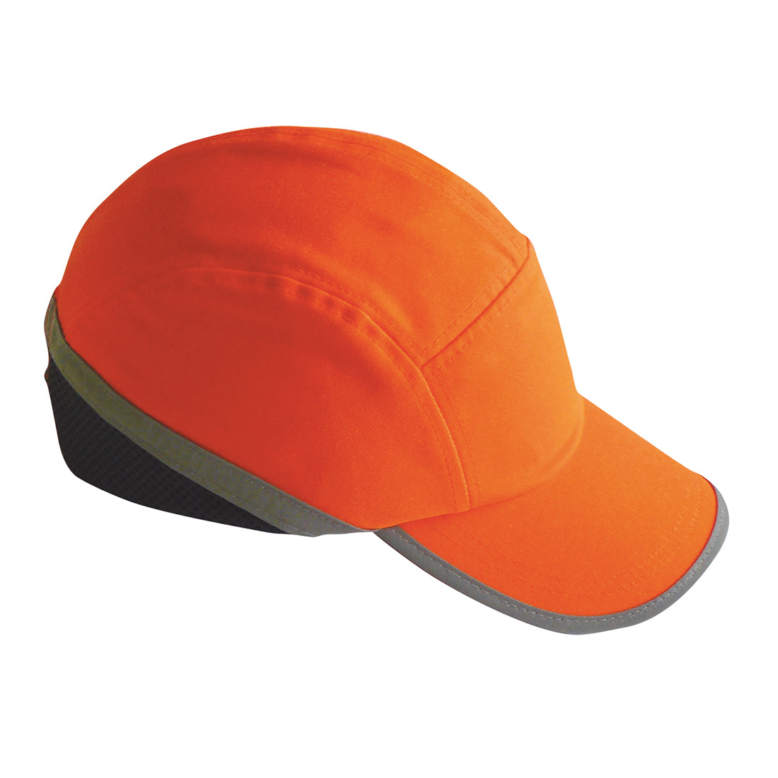 A high-visibility orange Portwest long peak bump cap (PW79).