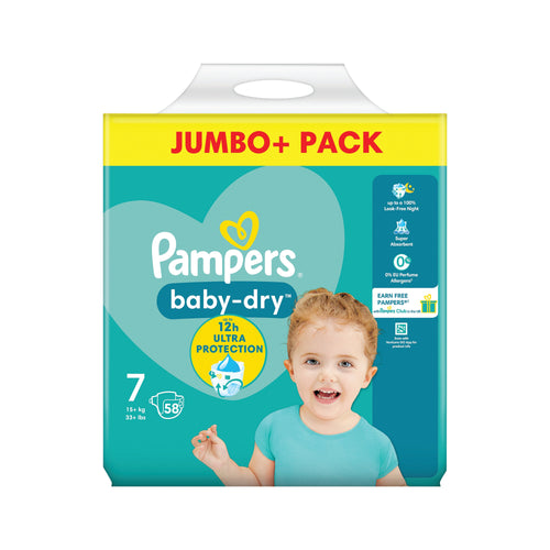 Pampers Baby Dry Taped Nappies Size 7 – (Pack of 116)