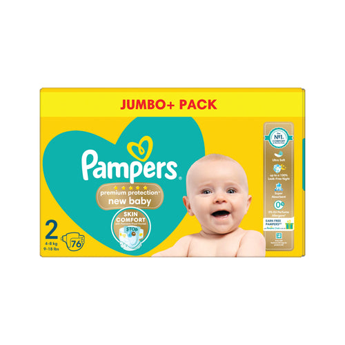 Pampers Premium Protection Nappies New Baby Size 2  (Pack of 76)