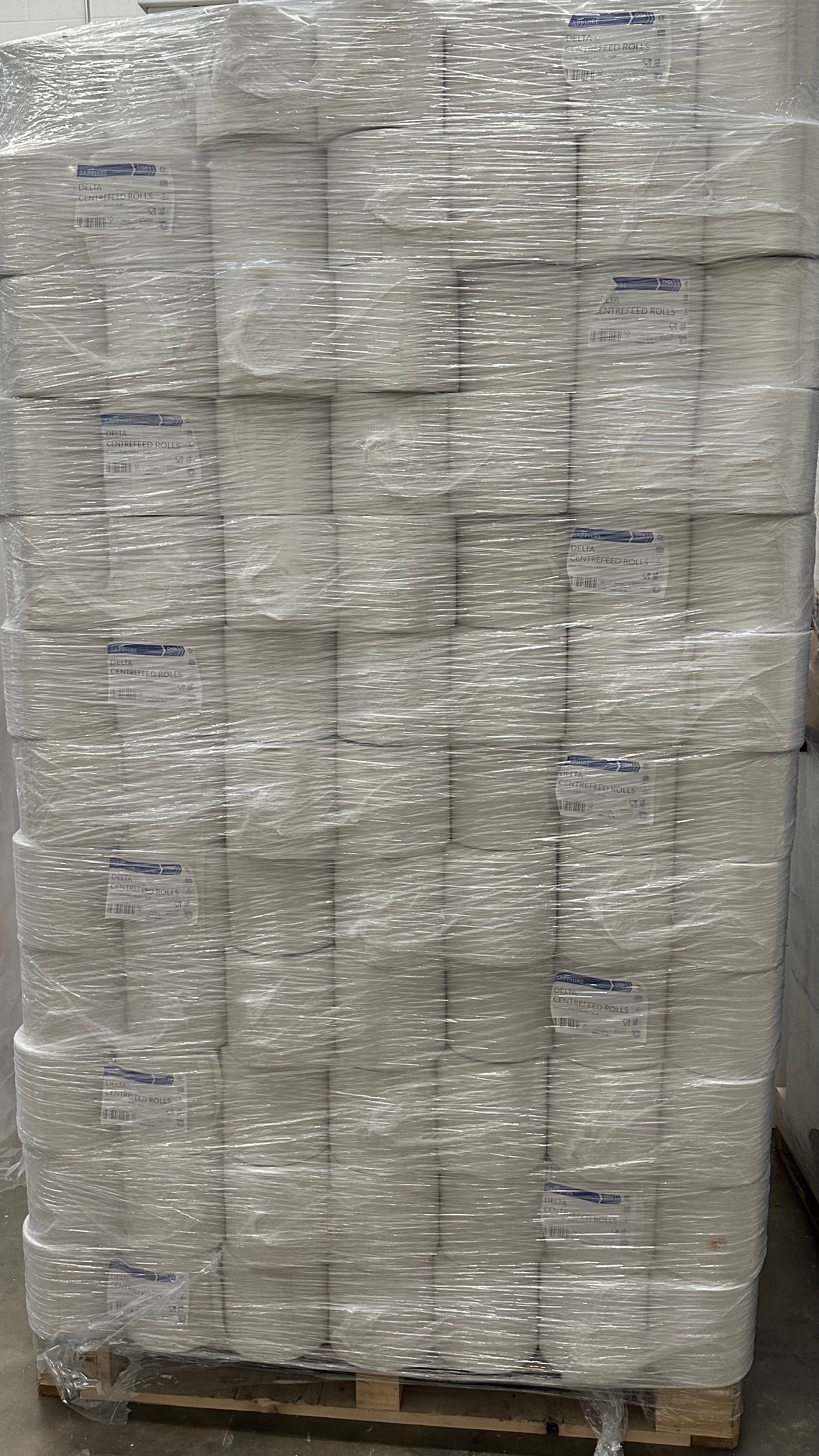 White 2 Ply Flat Sheet Centrefeed Roll (Pallet Deal of 84 - 170mm x 150m)