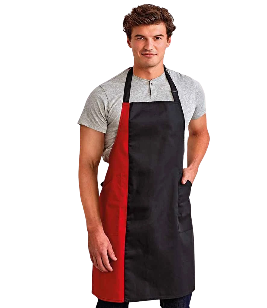 Premier Colours Collection Contrast Hospitality Bib Apron