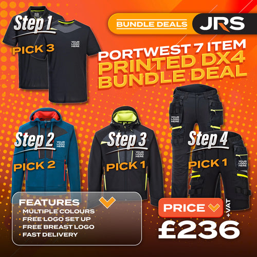 Portwest 7 Item Mix & Match -  Printed DX4 Bundle Deal with Free Company Logo