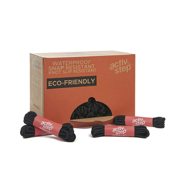 Rock Fall Activ-step Recycled Abrasion Resistant Boot Laces (pack Of 50) Blk 160cm Abrlacbk/160