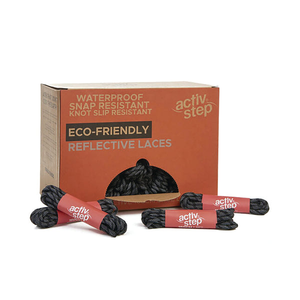 Rock Fall Activ-step Recycled Abrasion Resistant Boot Laces (pack Of 50) Blk 160cm Abrlacbkviz/160
