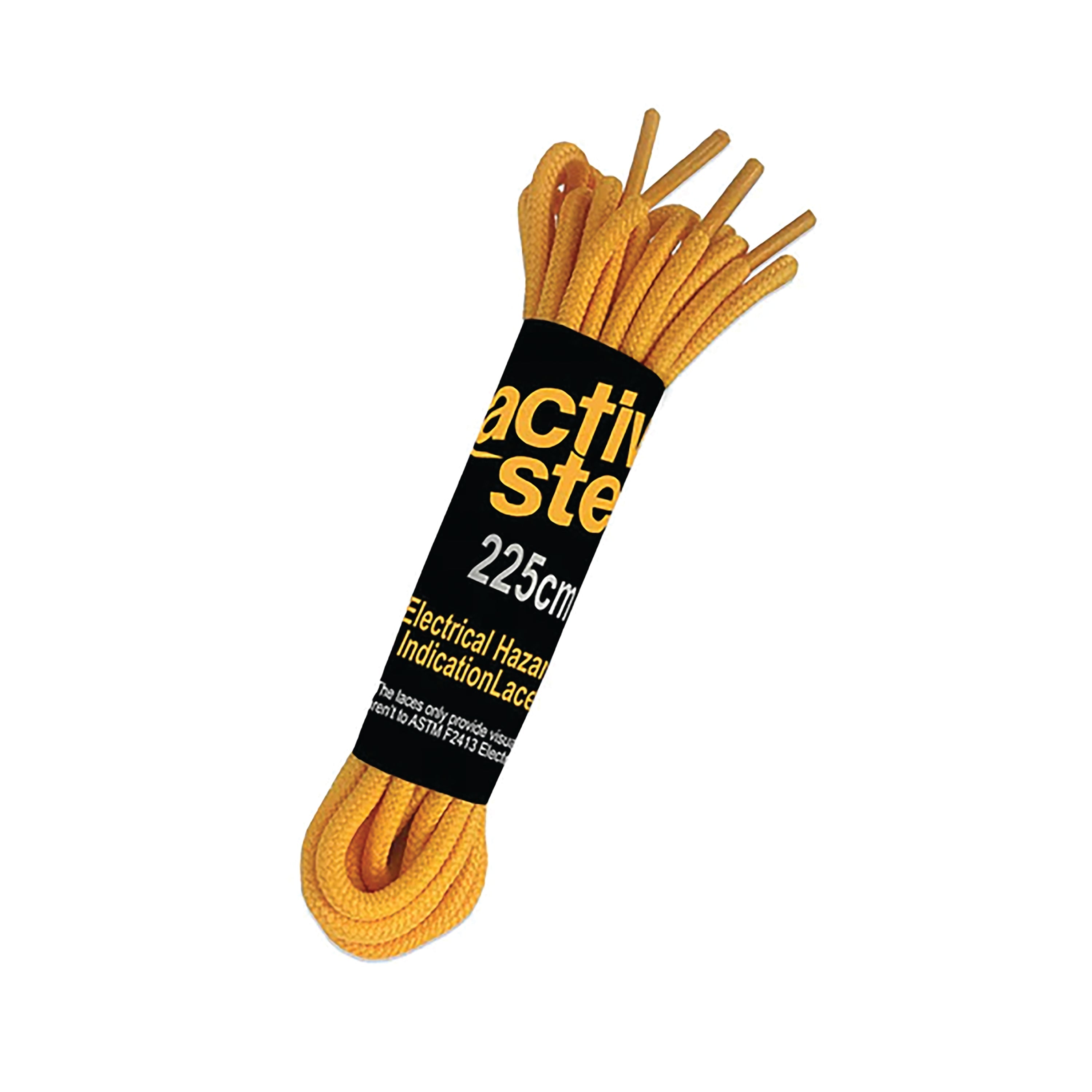 Rock Fall Activ-step Electrical Hazard Indicator Ylw 225cm Boot Laces (pack Of 10) Asyl225/10