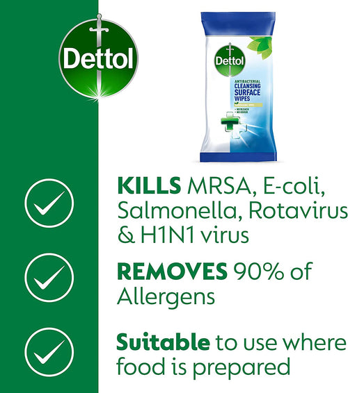 Dettol Antibacterial Cleansing Wipes 30 Wipes (Pack of 10) 3151480