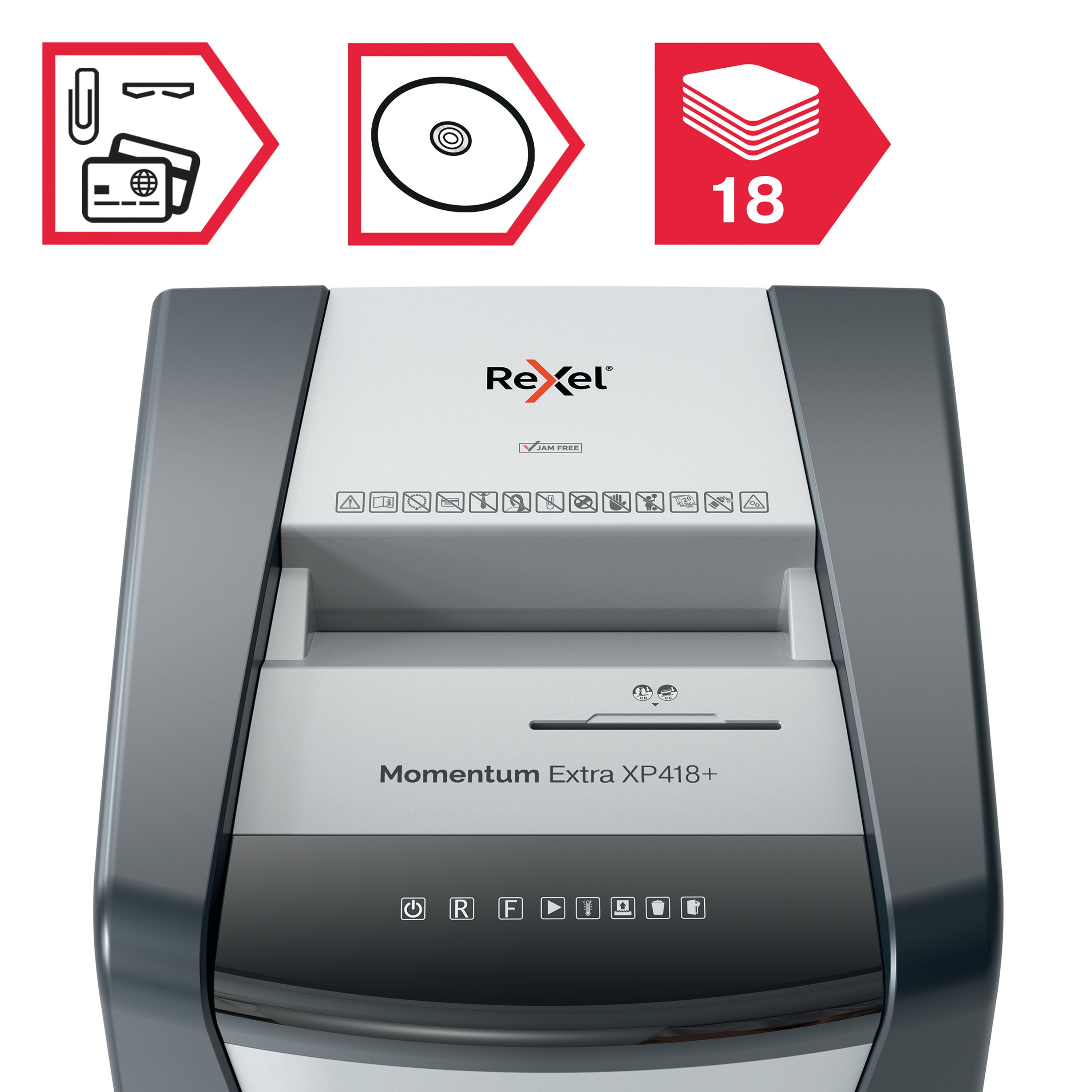 Rexel Momentum Extra XP418Plus Cross-Cut Shredder 2021418XEU