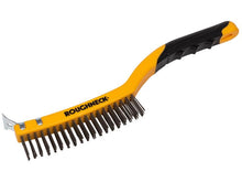 Wire Brush Soft Grip with Scraper