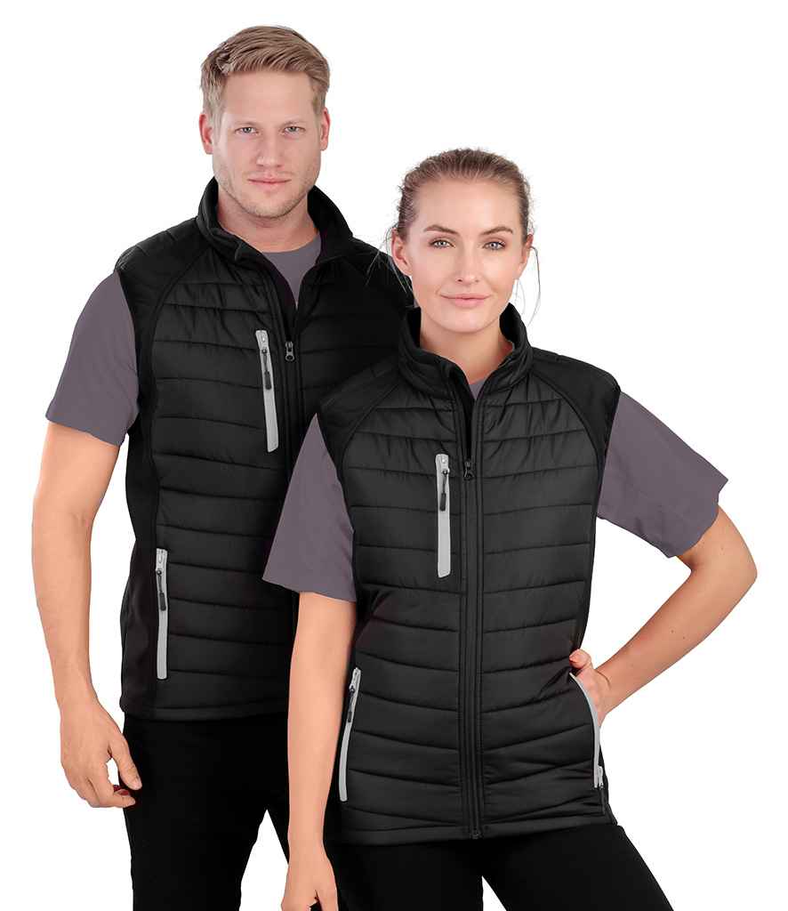 8x Embroidered Result Two-Tone Bodywarmer/Gilet with Company Logo