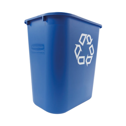Rubbermaid Wastebasket Recycling Medium 26l Blue Fg295673blue