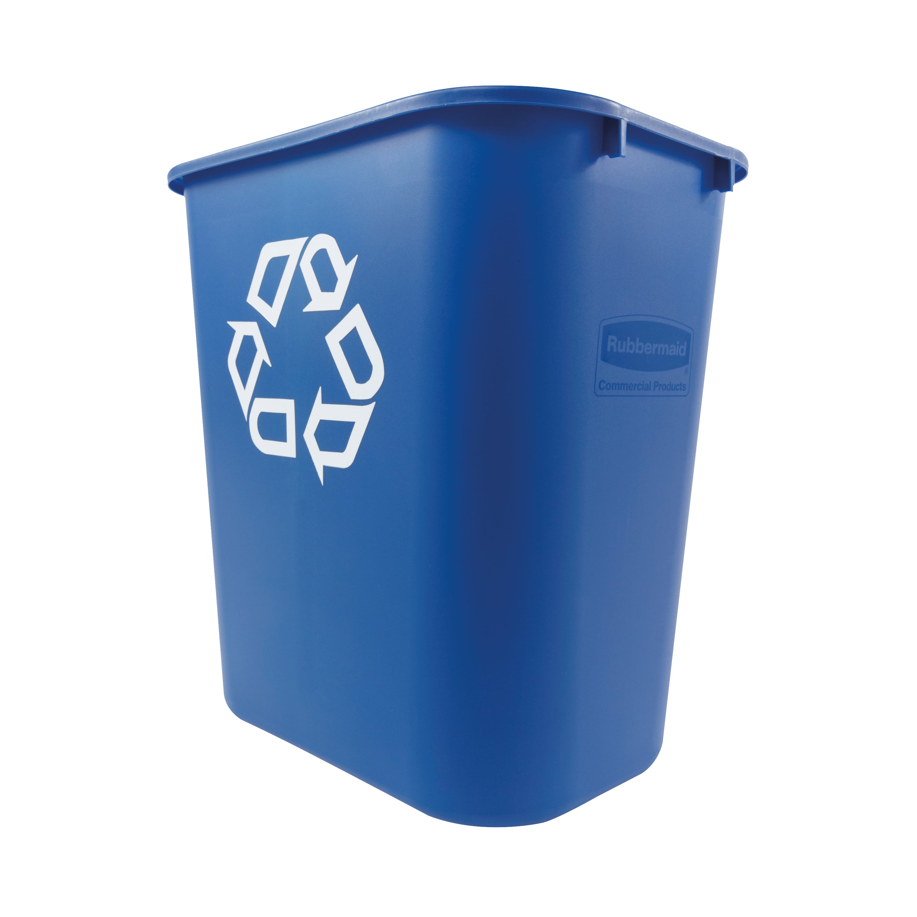Rubbermaid Wastebasket Recycling Medium 26l Blue Fg295673blue