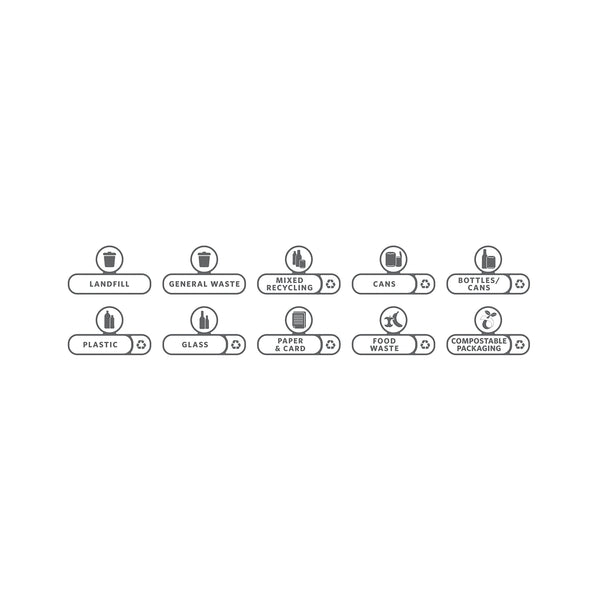 Rubbermaid Slim Jim Recycling Station Billboard Label Kit (pack Of 10) 2057734