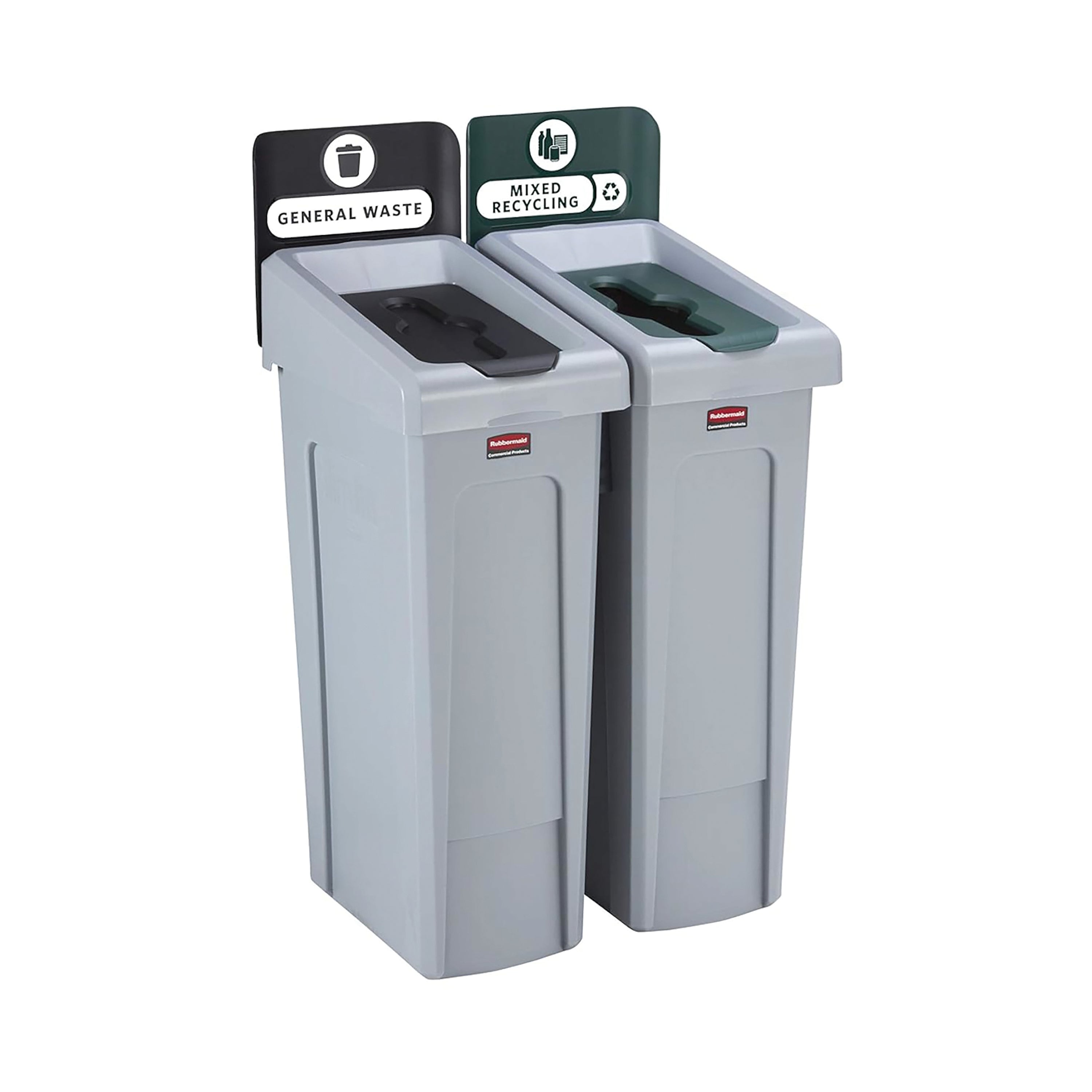 Rubbermaid Slim Jim 2-stream Recycling Station General Waste/mixed Recycling 2129601