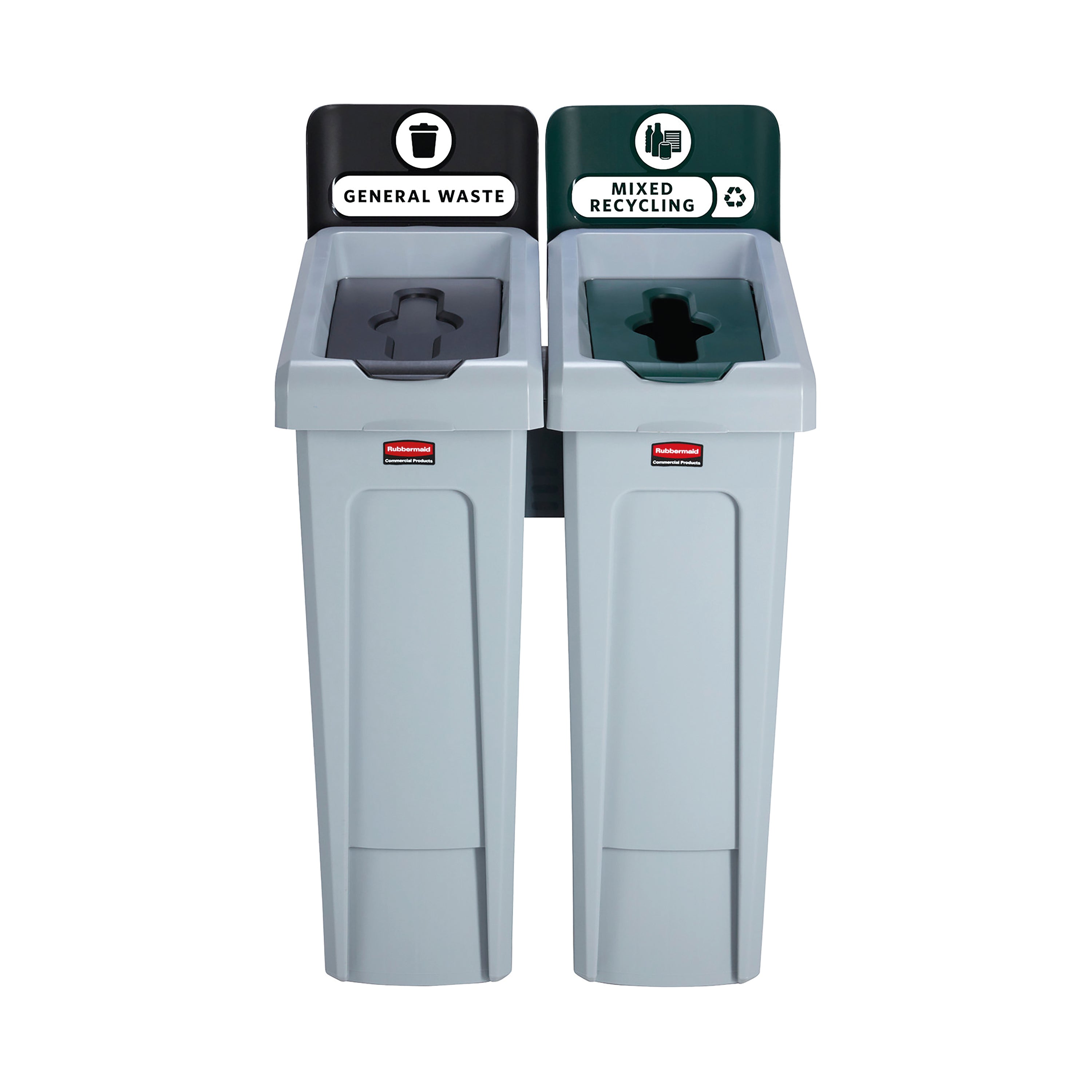 Rubbermaid Slim Jim 2-stream Recycling Station General Waste/mixed Recycling 2129601