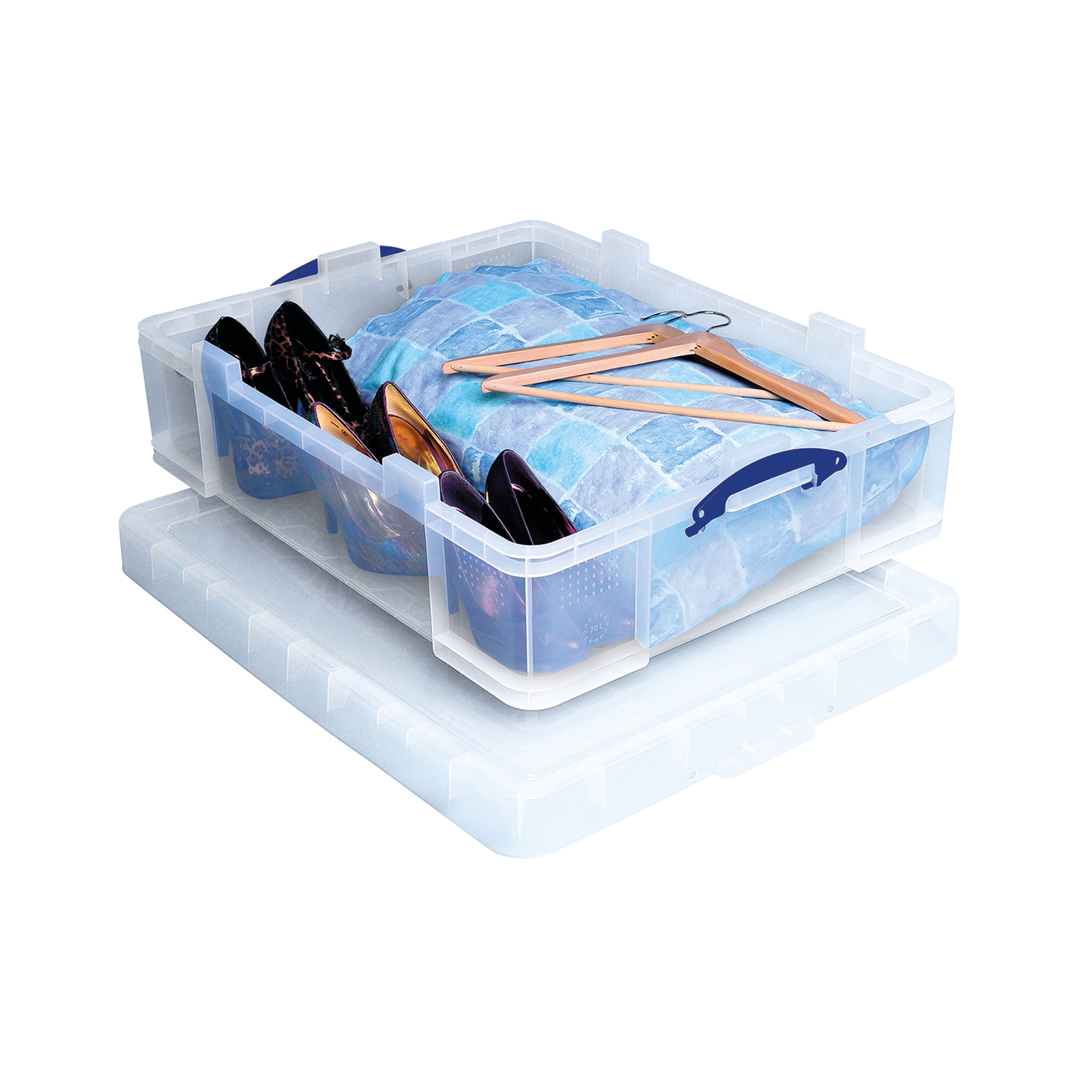 Really Useful 70L Plastic Storage Box W810xD620xH225mm Clear 70C