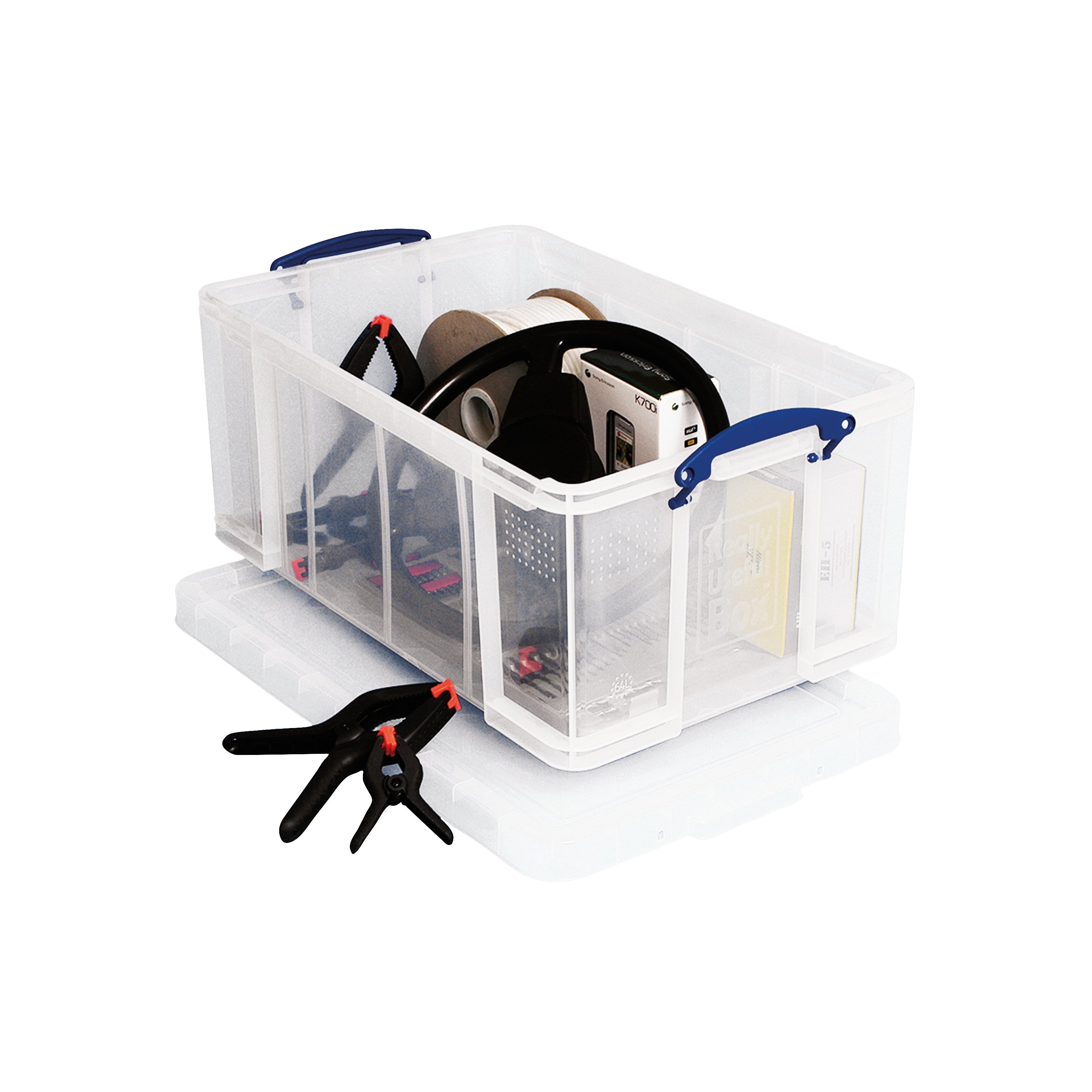 Really Useful 64L Plastic Storage Box W710xD440xH310mm Clear 64C